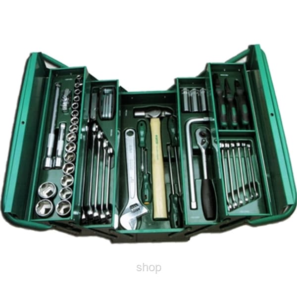 Sata 70pc Cantilever Mechanic Tool Chest Set For Car and Bike - 95104A-70 1