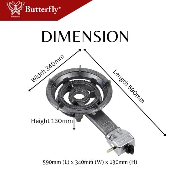 Butterfly LPG Cast Iron Stove (Auto) - BGC-40A 3