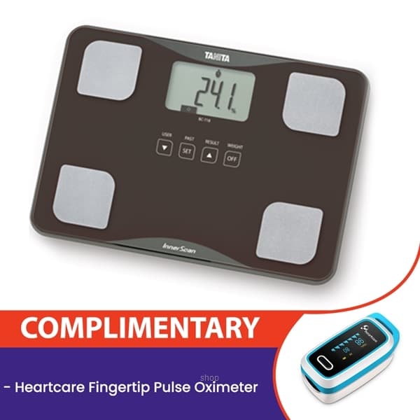Tanita Glass Body Composition Scale With Touch Screen Display, BC-718 [Complimentary Flexplus Blood Pressure Monitor FP73] 2