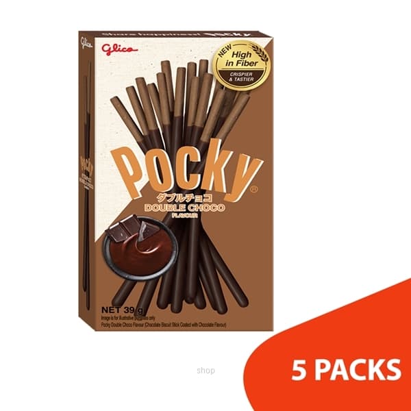 Glico Pocky Double Choco 39gm x 5packs 1