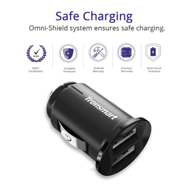 Tronsmart Dual VoltiQ USB Ports Car Charger - C24 4