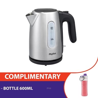 Phyliss 1L Stainless Steel Jug Kettle - PKS-1010 (Complimentary Bottle)