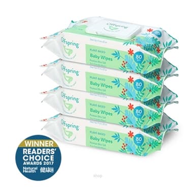 Offspring Baby Wipes 80ct 4-Pack (Bundle) - WP-OI-BWP-80CTS-4P