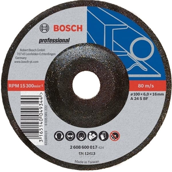 Bosch Grinding Disc ( 4" x 6.0 x 16.0 mm) - 2608600017 1