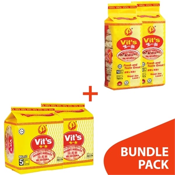 [Bundle] Vits Instant Noodles Economic Pack (700gm x 2) + Instant Noodles Mini Pack (350gm x 2) 1