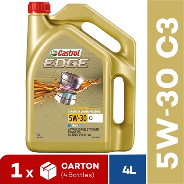 [Carton Packaging] Castrol EDGE 5W-30 C3 Engine Oil for Petrol and Diesel Cars (4X4L) 1
