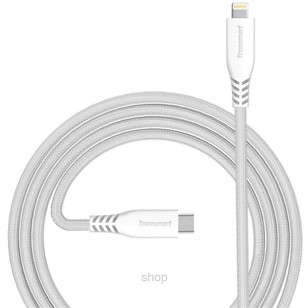 Tronsmart LCC06 Double Braided Nylon 4FT USB-C to Lightning Cable - White 1