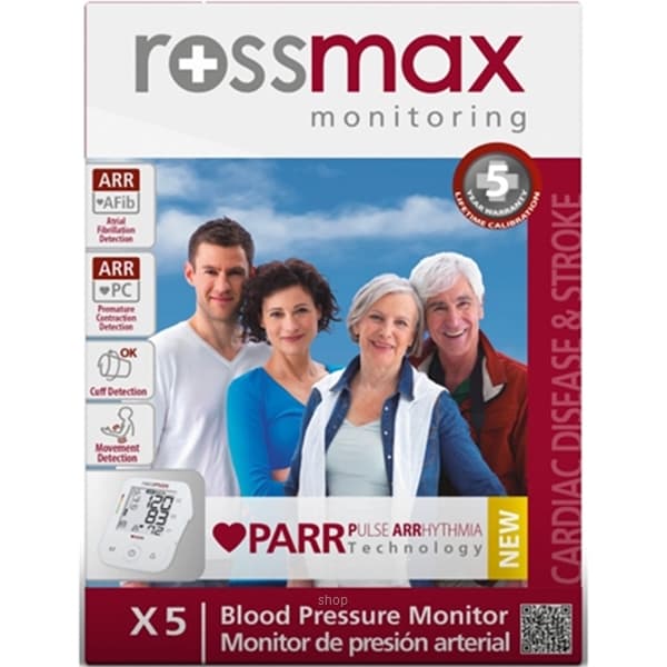 Rossmax PARR Automatic Blood Pressure Monitor X5 with Free Adaptor 6