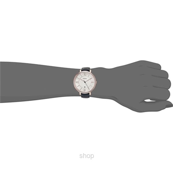 Fossil Jacqueline Rose Gold-Tone Watch with Navy Leather Band - ES3843 3