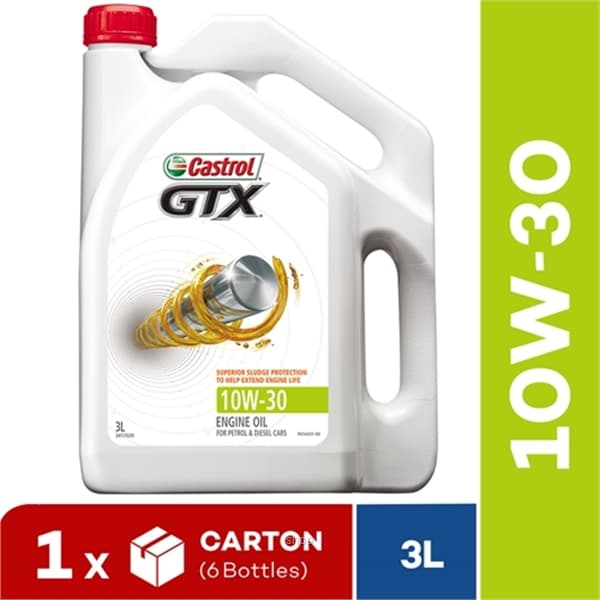 [Carton Packaging] Castrol GTX 10W-30 for Petrol and Diesel Vehicles (6X3L) 1