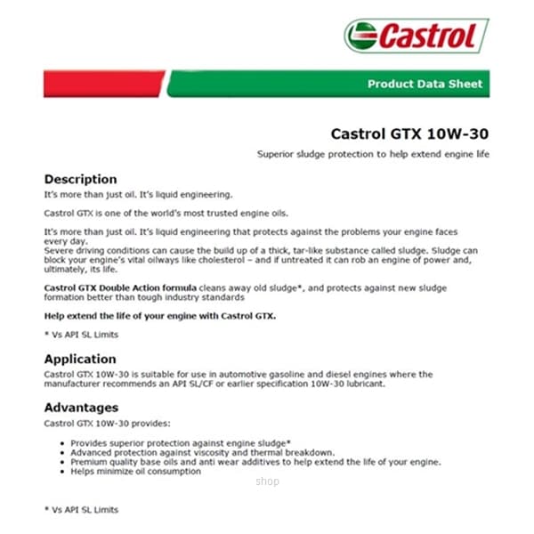 [Carton Packaging] Castrol GTX 10W-30 for Petrol and Diesel Vehicles (6X3L) 2