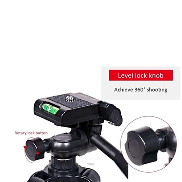 3110 Tripod Lightweight Camera Stand With Three-Dimensional Head and Phone Holder Black 3