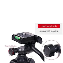 3110 Tripod Lightweight Camera Stand With Three-Dimensional Head and Phone Holder Black 3
