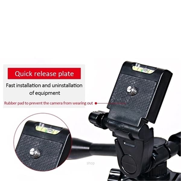 3110 Tripod Lightweight Camera Stand With Three-Dimensional Head and Phone Holder Black 5