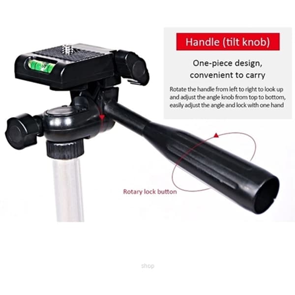 3110 Tripod Lightweight Camera Stand With Three-Dimensional Head and Phone Holder Black 8