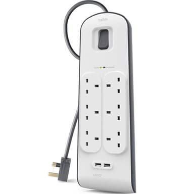 Belkin 6 Way Surge+2.4A USB Protector 2M - BSV604sa2M