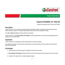 [Carton Packaging] Castrol POWER1 4T 10W-40 Synthetic Technology for Bikes (24X1L) 2