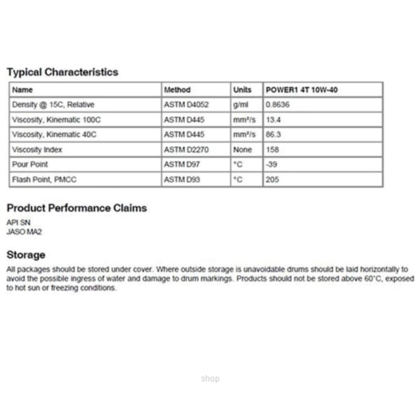 [Carton Packaging] Castrol POWER1 4T 10W-40 Synthetic Technology for Bikes (24X1L) 3