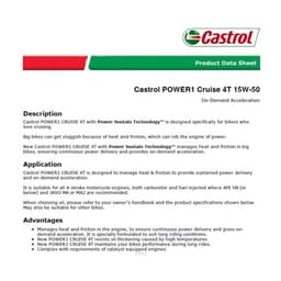 [Carton Packaging] Castrol POWER1 Cruise 4T 15W-50 Synthetic Technology for Bikes (6X1L) 2