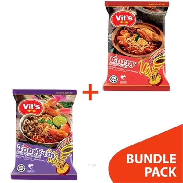 [BUNDLE] Vits Curry Instant Noodles (5's78gmx2) + Tomyam Instant Noodles (5's78gmx2) 1