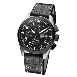 Epos Sportive Pilot Watch Steel-Black PVD Leather Watch - 3433 1