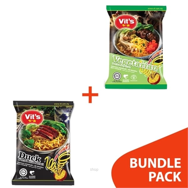 [BUNDLE] Vits Vegetarian Instant Noodles (5's+78gmx2) + Duck Instant Noodles (5's+78gmx2) 1