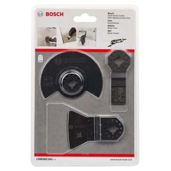 Bosch 3pcs Multi Tool Tile Blade Set - 2608662342 1