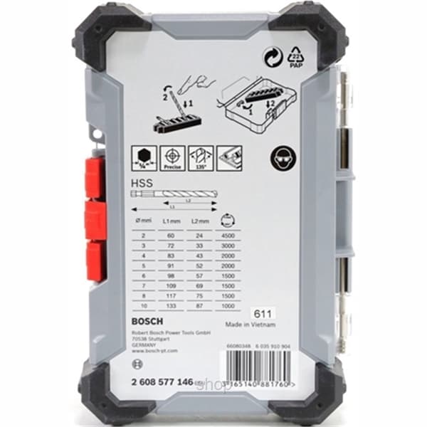 Bosch Drill Bit Set Metal Hex (2,3,4,5,6,7,8,10 mm) - 2608577146 3