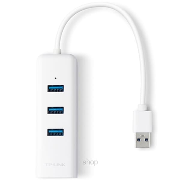 TP-Link USB 3.0 3-Port Hub & Gigabit Ethernet Adapter 2 in 1 USB Adapter - UE330 2