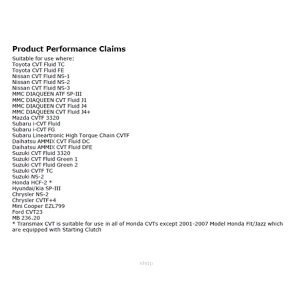 Castrol Transmax CVT Fluids (4L) 3