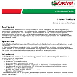Castrol Radicool 1L Summer Coolant and Antifreeze - 3396085 2
