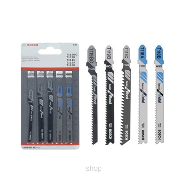 Bosch 5-In-1 Jigsaw Blade Set For Wood And Metal - 2608667857 1