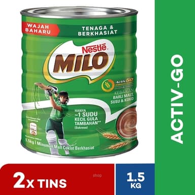 Nestle Milo Activ-Go Tin 1.5kg (2 Tins)