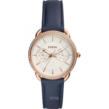 Fossil Women Tailor Multifunction Navy Leather Watch - ES4394