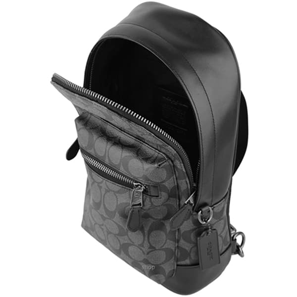 Coach Mens West Pack In Signature Canvas - Black 2