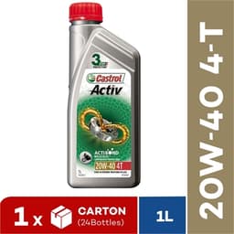 [Carton Packaging] Castrol Activ 4T 20W-40 Continuous Protection for 4-Stroke Motorcycles (24X1L) 1