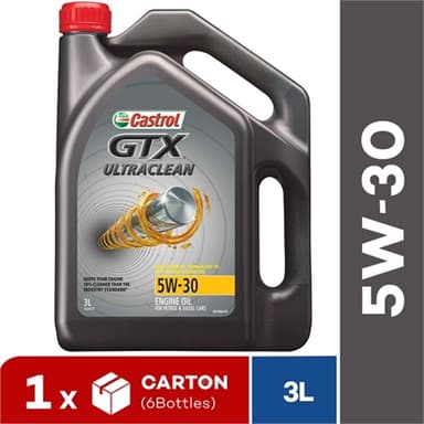 [Carton Packaging] Castrol GTX ULTRACLEAN 5W-30 for Petrol and Diesel Cars (6X3L)