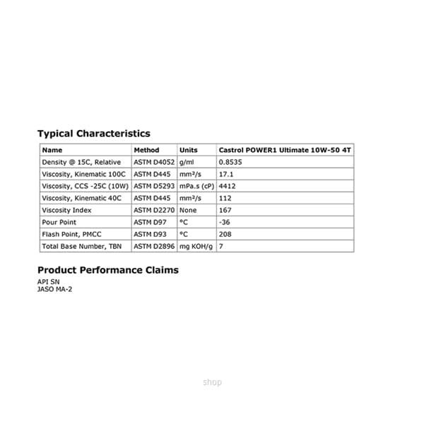 [Carton Packaging] Castrol POWER1 Ultimate 10W-50 4T (6X1L) 3