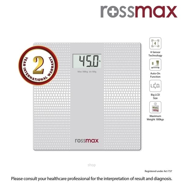 Rossmax Glass Personal Scale - Super Slim / Electronic - WB101 1