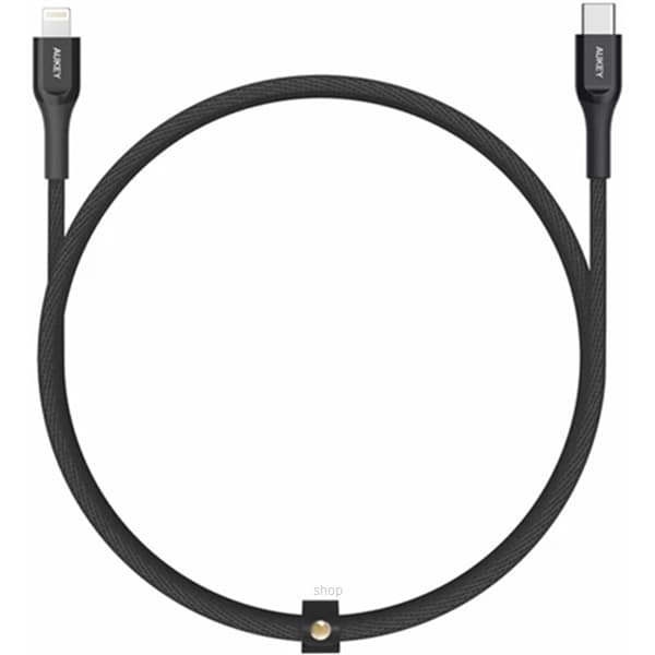 Aukey MFI 18W USB C To Lightning Kevlar Cable 1.2 Meter Black - CB-AKL3-BK 1