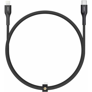 Aukey MFI 18W USB C To Lightning Kevlar Cable 1.2 Meter Black - CB-AKL3-BK
