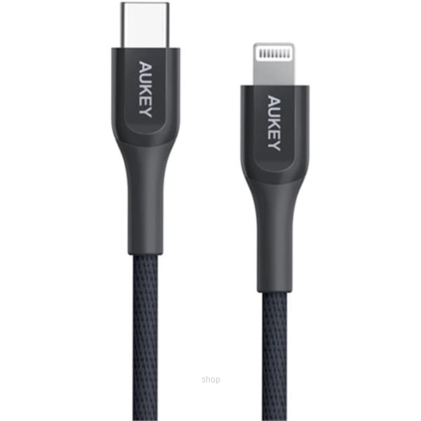 Aukey MFI 18W USB C To Lightning Kevlar Cable 1.2 Meter Black - CB-AKL3-BK 2