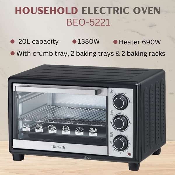 Butterfly 20L Electric Oven - BEO-5221 4