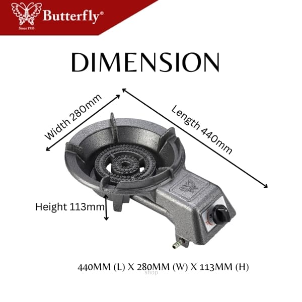Butterfly LPG Cast Iron Stove (Auto) - BGC-20A 3