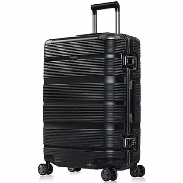Eminent Gold Shutter PC Hard Case Double-Coil Zipper 20 Inch Luggage Black - EM-9U2 1