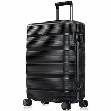 Eminent Gold Shutter PC Hard Case Double-Coil Zipper 20 Inch Luggage Black - EM-9U2