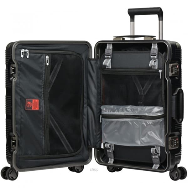 Eminent Gold Shutter PC Hard Case Double-Coil Zipper 20 Inch Luggage Black - EM-9U2 3