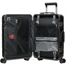 Eminent Gold Shutter PC Hard Case Double-Coil Zipper 20 Inch Luggage Black - EM-9U2 3