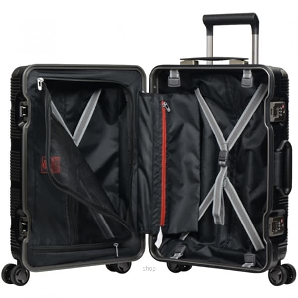 Eminent Gold Shutter PC Hard Case Double-Coil Zipper 20 Inch Luggage Black - EM-9U2 4