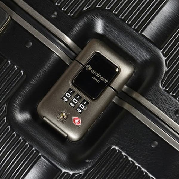 Eminent Gold Shutter PC Hard Case Double-Coil Zipper 20 Inch Luggage Black - EM-9U2 5